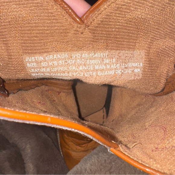 Justin Boots Tan and Brown Kids Cowboy Boots - Picture 6 of 7